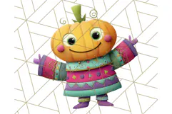 Colorful Halloween Clipart PNG, Cute Kids & Candy Clip Art Product Image 4