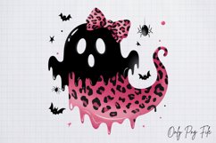 Watercolor Pink Halloween Ghost Clipart PNG Product Image 1