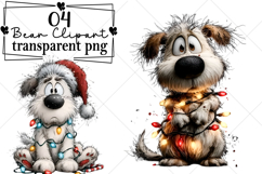 Whimsical Christmas Polar Bear Clipart Watercolor PNG Product Image 1