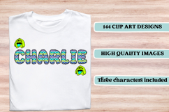 Monsters Alphabet png clipart, cute monster letters doodle Product Image 6