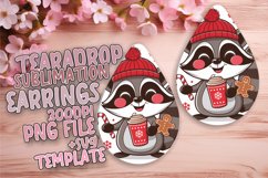 Artistic Teardrop Earrings Sublimation , Christmas Product Image 1