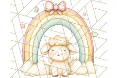 Pastel Plushie Rainbow Clipart PNG, Nursery Baby Animals Png Product Image 4