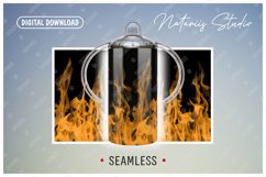 2 Orange Fire Sublimation Patterns - 12 oz Sippy Cup. Product Image 3