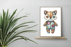 Stitched Fox Doll Button Eyes Halloween Voodoo PNG Cute Product Image 2