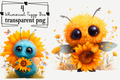 Whimsical Fuzzy Bee PNG Clipart Watercolor PNG Product Image 1