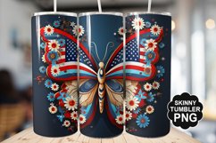 Butterfly Tumbler Wrap for Sublimation - 4th of july Tumbler Product Image 1