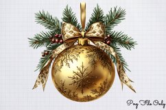 Golden Christmas Decor Clipart Bundle PNG Product Image 15