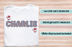 4th July Alphabet png clipart, independence letters doodle Product Image 6