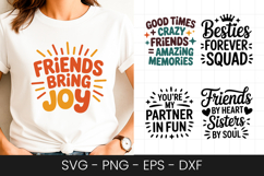 Friends Bring Joy Quote Design SVG PNG Product Image 1