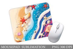 Sea Mouse Pad Sublimation. Seashell Mouse Pad Design Product Image 1