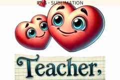 Teacher Hearts PNG Design, School Spirit Sublimation Product Image 4