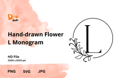 Hand-drawn Flower Monogram Product Image 1