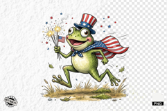 Patriotic Whimsical Frogs PNG Clipart Product Image 1