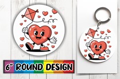 Cheerful Coaster Round Design PNG, Valenines Heart Product Image 1