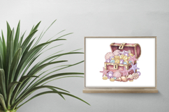Underwater Treasure Chest Gold Coin Shell Gem PNG Summer Product Image 2