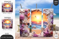3D Tropical Breach Tumbler Wrap | 3D Sublimation Wrap Design Product Image 1