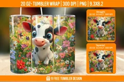 Highland Cow Tumbler Wrap Designs, Sublimation Wrap Product Image 1