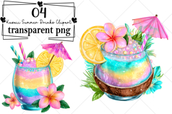 Kawaii Summer Drinks Clipart Watercolor PNG Product Image 1
