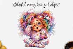 Colorful Messy Hair Girls Clipart Bundle PNG Product Image 13