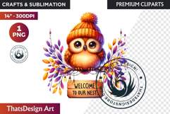 Autumn Cute animals with sign clipart Pumpkin thanksgiving Product Image 1