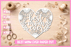 Best Mom Paper Cut Heart SVG I Cricut I Silhouette Product Image 1