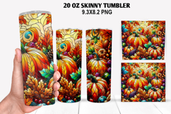 Pumpkins Skinny Tumbler 20oz Wrap Design, Halloween Tumbler Product Image 1