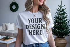 Bella Canvas 3001 Silver Christmas Shirt Mockup Product Image 1
