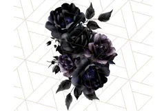 Gothic Floral PNG, Dark Aesthetic Flowers Clipart Print Product Image 4