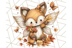 Fall Fairy Animal Clipart PNG, Woodland Creatures With Wings Product Image 4