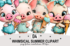 Whimsical Summer Clipart Watercolor PNG Product Image 1