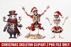 Christmas Skeleton Sublimation Clipart Product Image 1