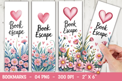 Book Escape Floral Bookmark Sublimation Product Image 1