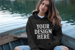 Black Gildan 18500 Hoodie Sweatshirt Mockup, 185 mock up Product Image 1