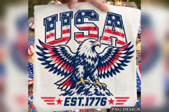 USA Bald Eagle PNG, Patriotic American Flag 4th of July png Product Image 1