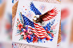 Patriotic Eagle PNG, American Flag Eagle Design, 4th of July Product Image 2