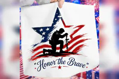 Honor the Brave PNG, Patriotic Soldier American Flag Design Product Image 2