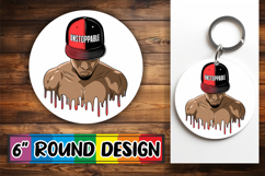 Blissful Keychain Round Style, Afro Mam Product Image 1