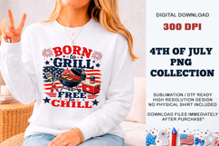 Born to Grill Free to Chill PNG | BBQ DTF Product Image 9