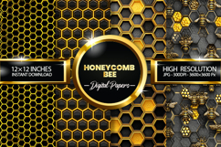 Honeycomb Bee Digital Papers - 04 variations Product Image 1