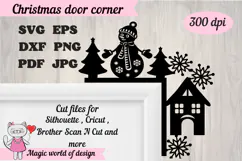 Christmas door corner svg, snowman Ornament Svg Product Image 2
