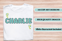 Easter Day Digital Papers, easter day doodle letters Product Image 6