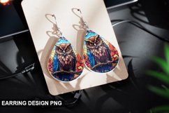 Stained Glass Owl Earring Design Product Image 1