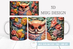 3D Owl Mug Sublimation I 3D Mug Wrap Bundle Product Image 4