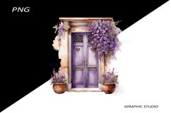 Watercolor Medirerranean Door Clipart Product Image 1