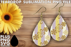 Charming Teardrop Earrings Ideas, Gold Flower Product Image 1