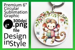 Artful Keychain Circle Design Template , Animals Product Image 1