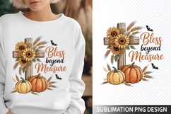 Bless beyond Christian Harvest - Halloween Sublimation PNG Product Image 1