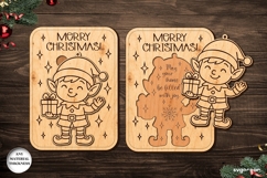 Christmas Elf Card Ornament SVG | Laser Cut | Glowforge Product Image 1