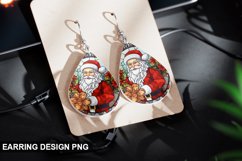 Stained Glass Christmas Santa flowers Earring Design Product Image 1