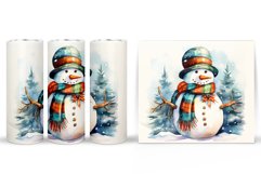Snowman Tumbler Sublimation. Winter Tumbler Design Product Image 2